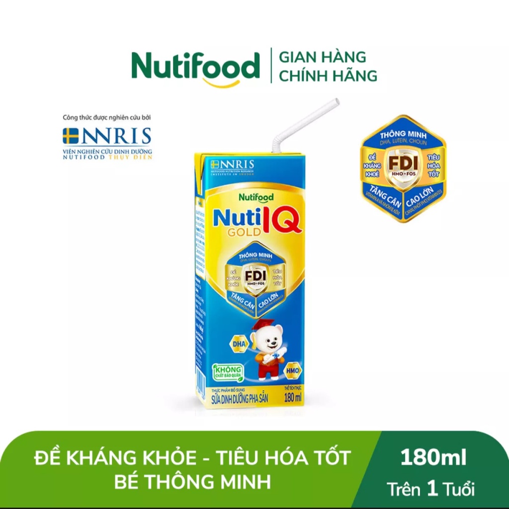 [HSD T9-2022] Thùng 48 Hộp Sữa Bột Pha Sẵn Nuti IQ Gold 180ml