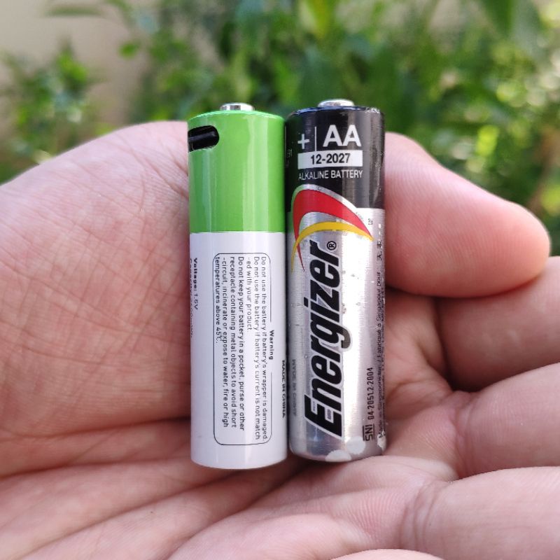 Bộ 2 pin sạc AA lithium 1.5v tặng kèm cáp sạc đôi type C