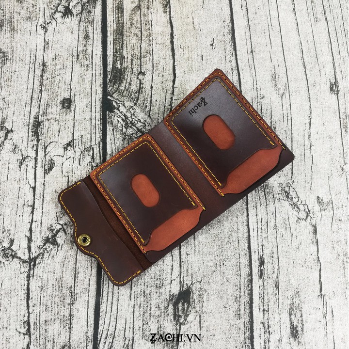 Bóp Ví Đứng Nam mini da bò handmade - VN211