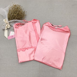 Bộ ngủ lụa phi bóng chân gợn sóng-BMNG12-SS