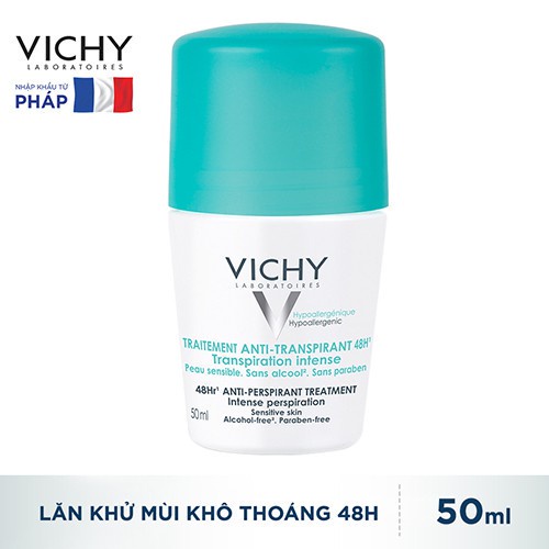 Lăn khử mùi và khô thoáng vùng da dưới cánh tay 48H Vichy Anti-Transpiration 50ml