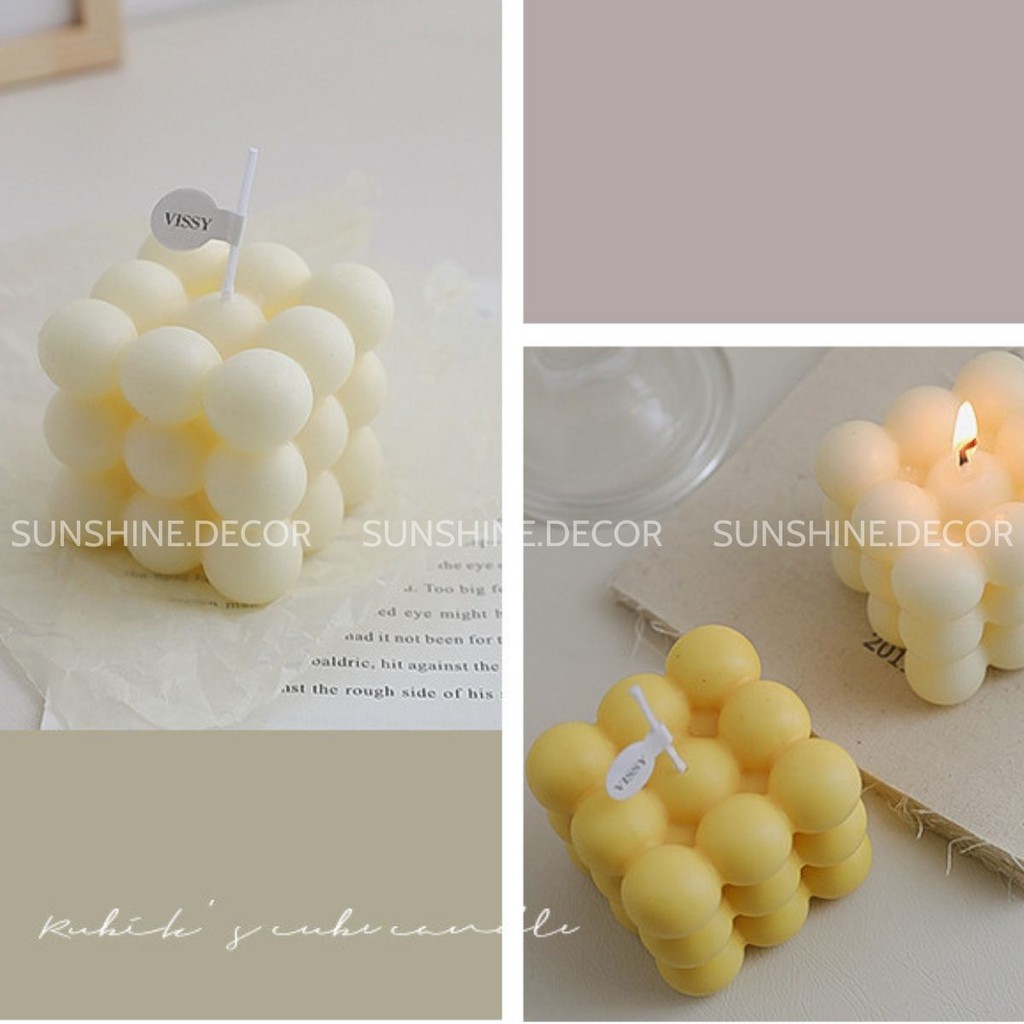 Nến Thơm Rubik Đậu Nành Thư Giãn Nến Không Khói Trang Trí Phòng Sunshine.decor