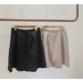 Rustea Linen Mini Skirt - Chân váy linen dáng ngắn xếp li