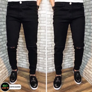 sd 01 Quần jean rách gối cao cấp SALE 50%, chất liệu jean thun cao cấp, giặt không phai màu, hình thật do shop tự chụp