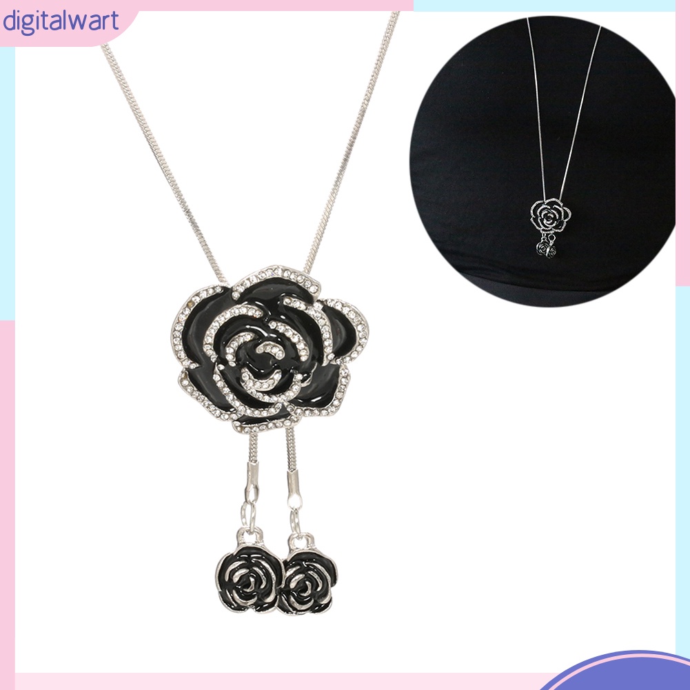 Vòng Cổ Mặt Hình Hoa Hồng Đính Đá Phong Cách Cổ Điển Cho Nữ