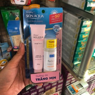 Sunplay skin aqua kem chống nắng dưỡng trắng da có kèm quà tặng