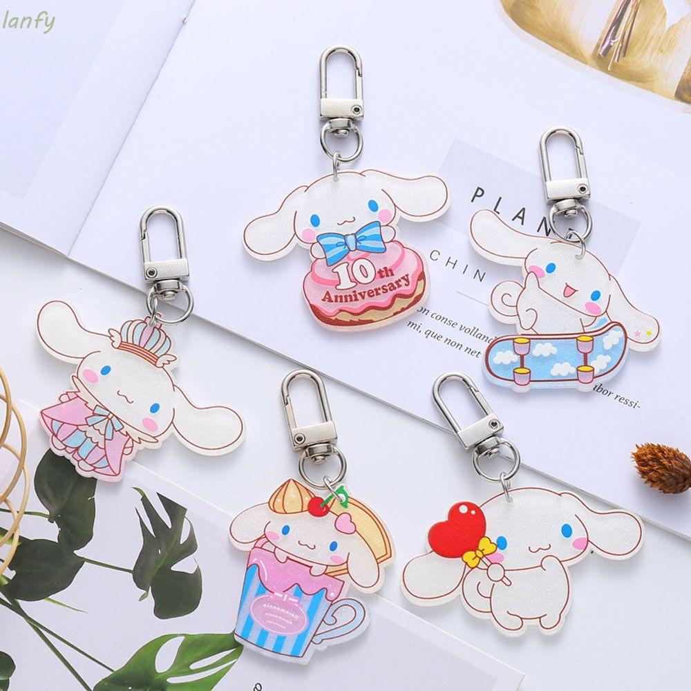 Móc chìa khóa hình chú chó Cinnamon tai to phong cách dễ thương