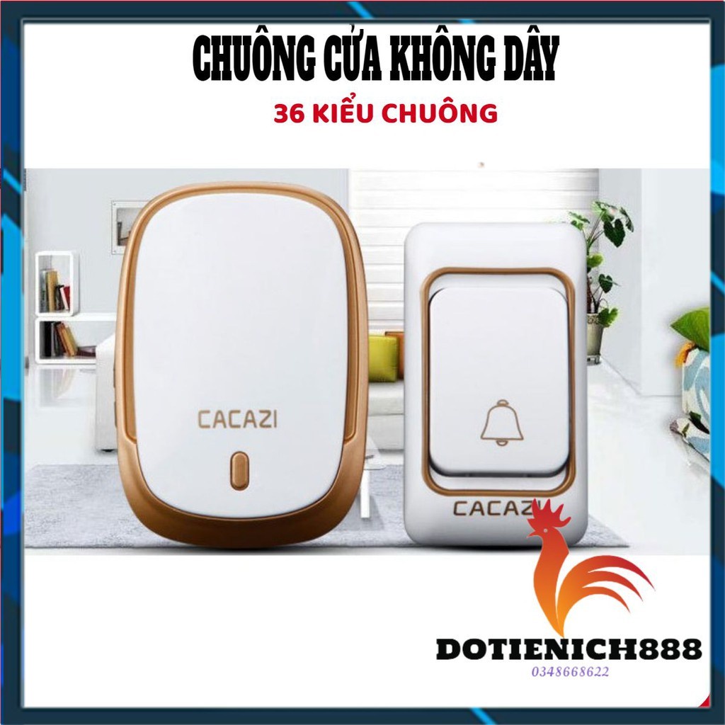 [SALE] CHUÔNG CỬA KHÔNG DÂY CACAZI - CHUÔNG BÁO KHÁCH ĐIỀU KHIỂN TỪ XA 300M CHỐNG NƯỚC CAO CẤP -giadung888