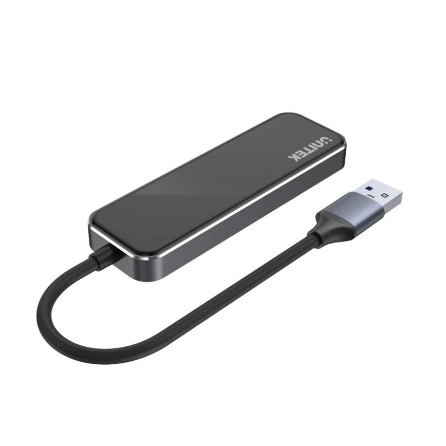 Bộ chia USB 1 ra  4 USB 3.0 mặt kính cường lực và hợp kim nhôm Unietk H1109A