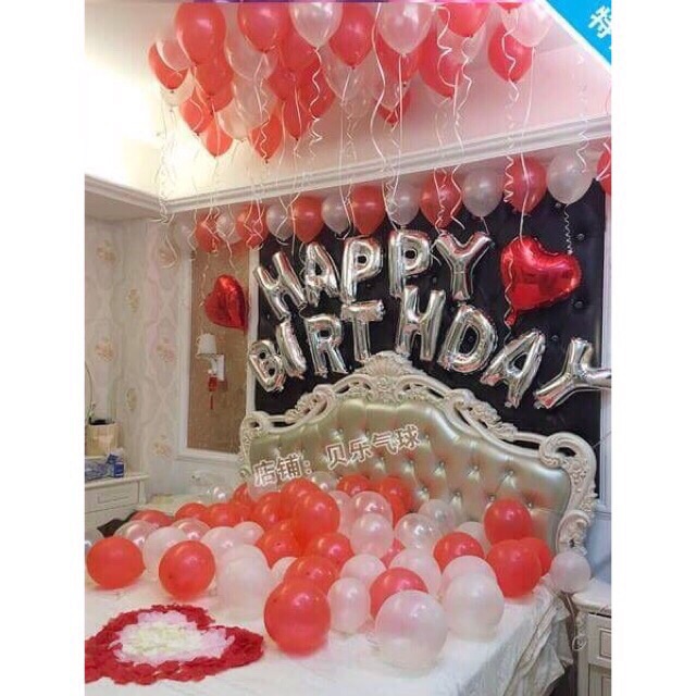 [TẶNG 2 SỐ] Set happy birthday kèm bóng nhũ - chat với shop để chọn màu