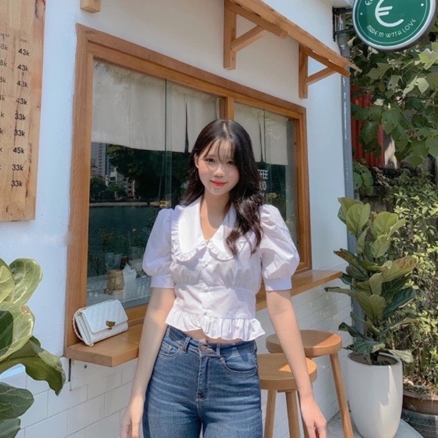 Áo sơ mi kiểu cộc tay cổ bèo phong cách trẻ trung kiểu dáng hàn quốc A251 SUTANO