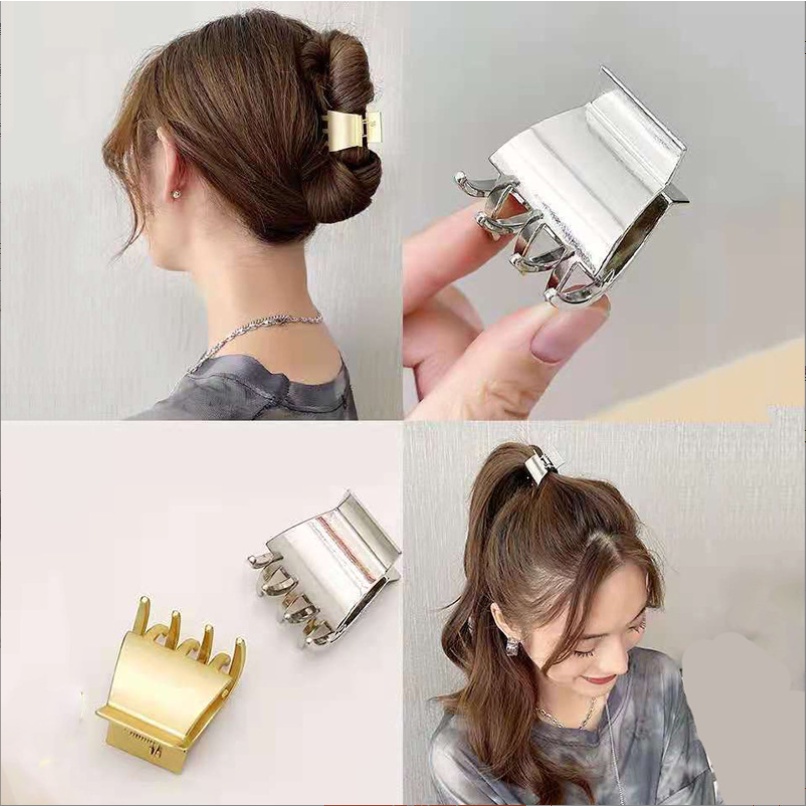 Kẹp Tóc Cỡ Lớn Bằng Kim Loại Thiết Kế Đơn Giản Thời Trang
