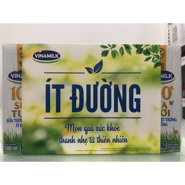 Sữa tươi 100% tiệt trùng ít đường, không đường, có đường, socola, dâu.