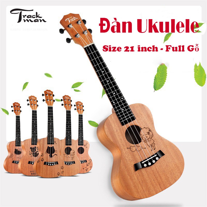 Đàn Ukulele Gỗ Nguyên Khối Trơn Không Màu Concert/Soprano Size 62cm Super Soprano 4 Dây Tặng Kèm Bao Đựng Đàn vt165