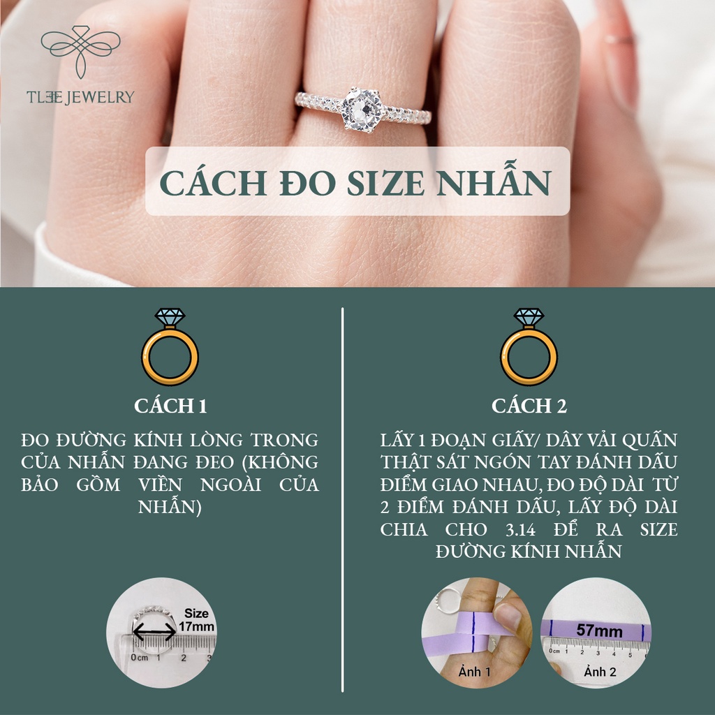 Nhẫn bạc nữ TLEE ổ tròn 6 chấu phối viền đá lấp lánh sang trọng NCJ A0191