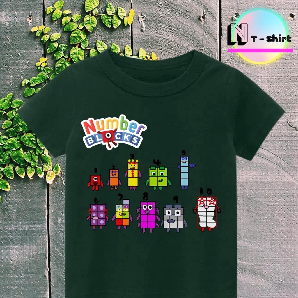 Áo thun cho bé trai và bé gái in hình hoạt hình Number Blocks dễ thương, chất liệu cotton mềm mịn thoáng mát NTShirt 03