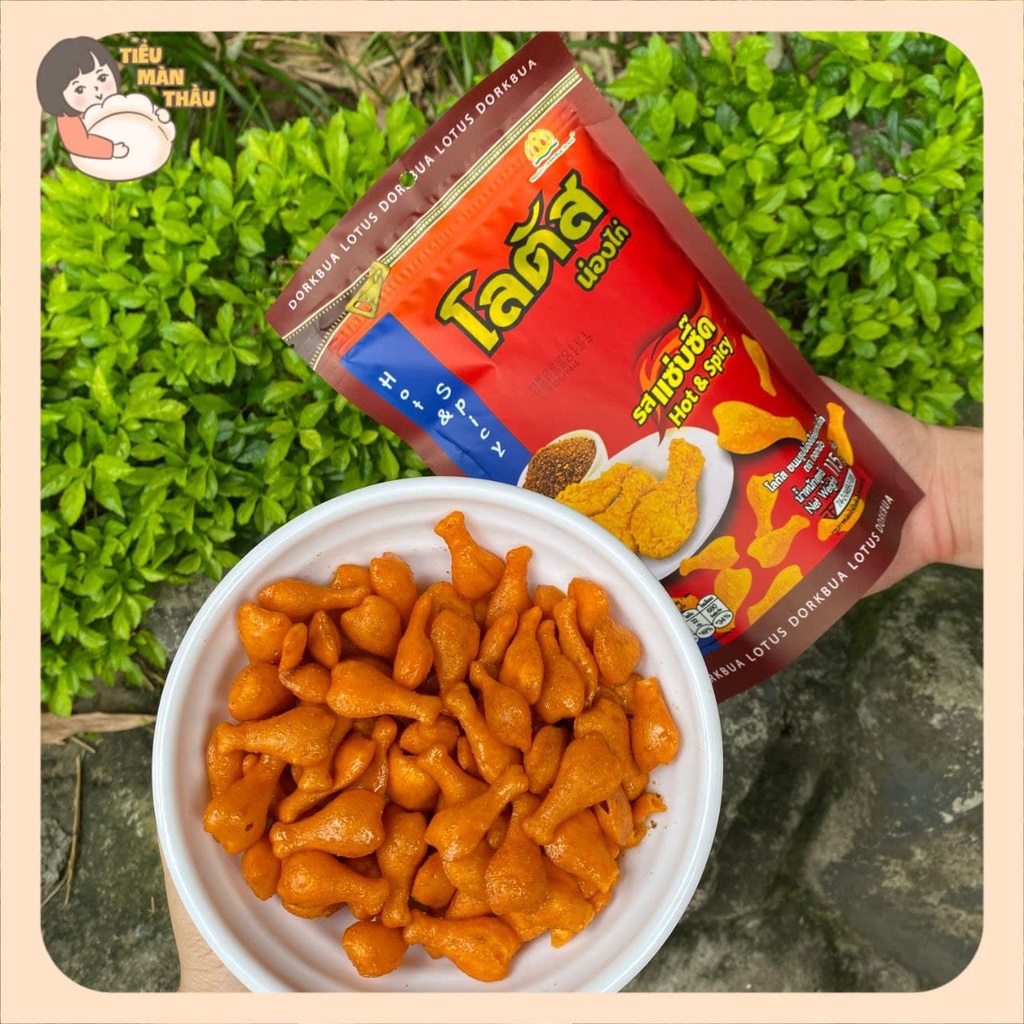 Snack đùi gà Dorkbua Thái Lan, bim bim đùi gà tẩm gia vị 110g - Tiểu Màn Thầu Store