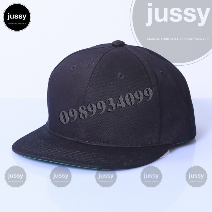 Mũ Lưỡi Trai Nam Nữ Snapback Đen Trơn Cá Tính