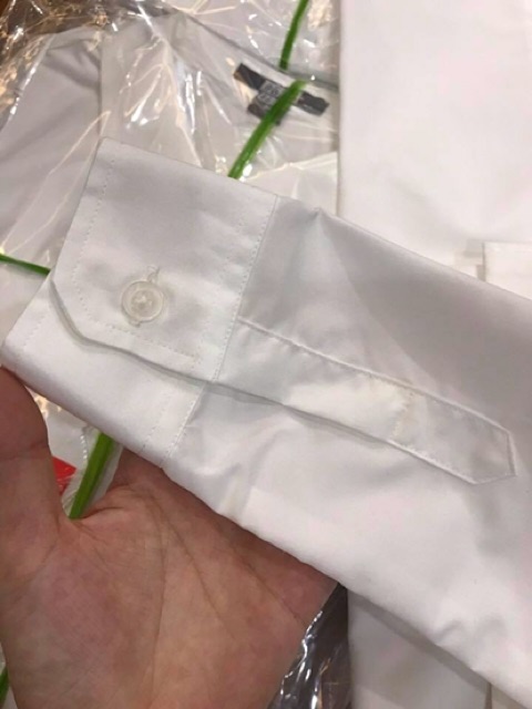 [Ảnh thật - Clip thật] Áo sơ mi dài tay trắng - Xanh | BigBuy360 - bigbuy360.vn