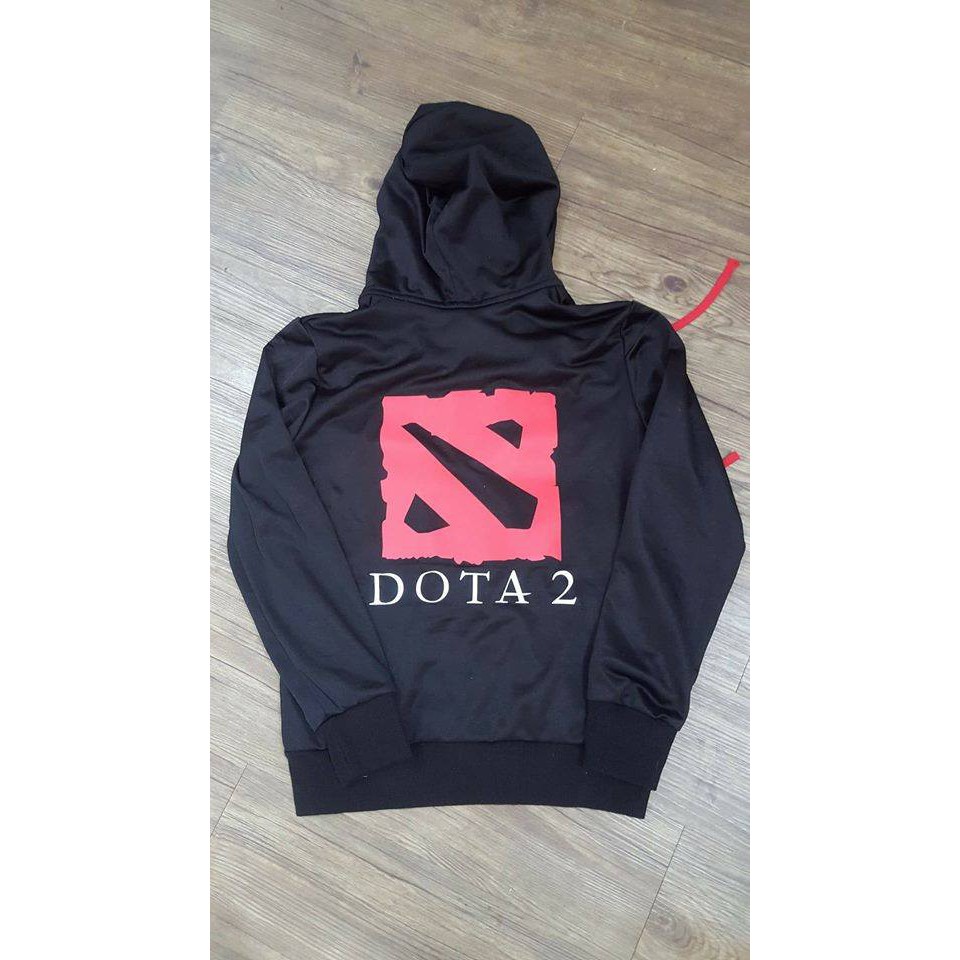 Áo khoác Hoodie Zipper Zipper đen in decal Dota2 phản quang