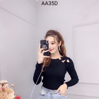 Áo len tăm nơ vai🍒🍒sale 50%