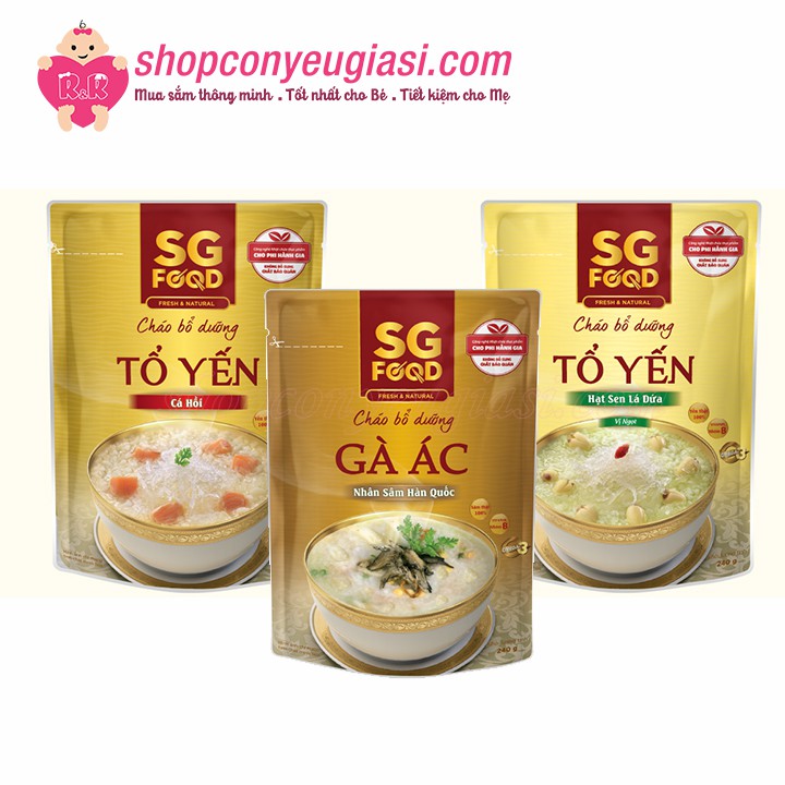 Cháo Bổ Dưỡng SG Food 240g Nhiều Vị - Date 09/2022