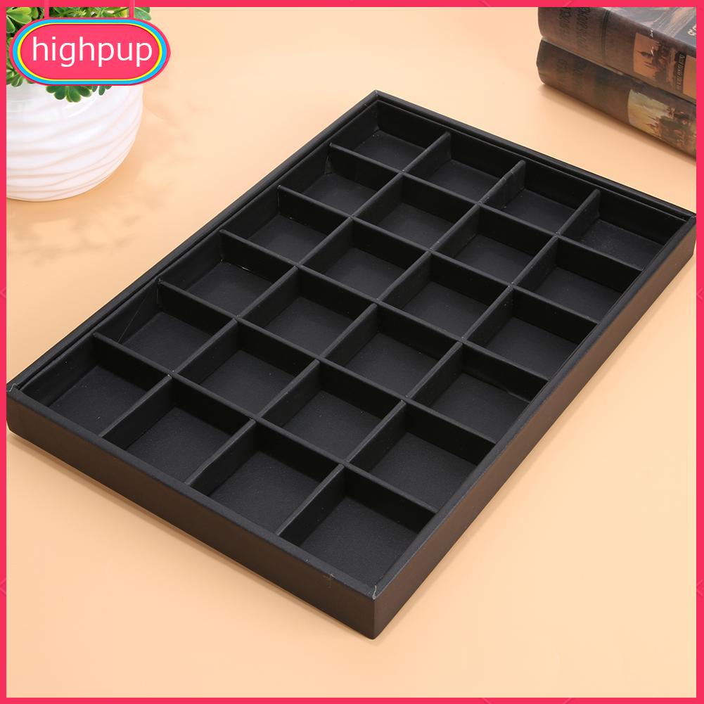 Khay 24 ngăn đựng trang sức bằng nhung PU tiện dụng