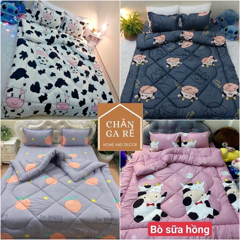 Chăn phao cotton poly dày dặn hàng loại 1(1m8x2m) chưa kèm ga gối