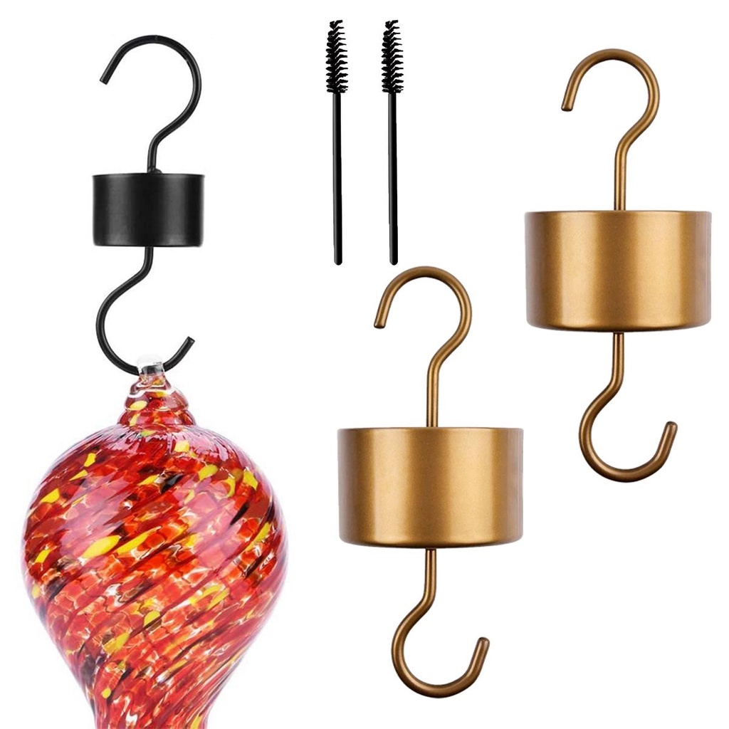 MOCHO Dụng Cụ Đựng Thức Ăn Cho Chim Hình Chữ S Đa Năng Kèm Cọ Vệ Sinh Tiện Dụng