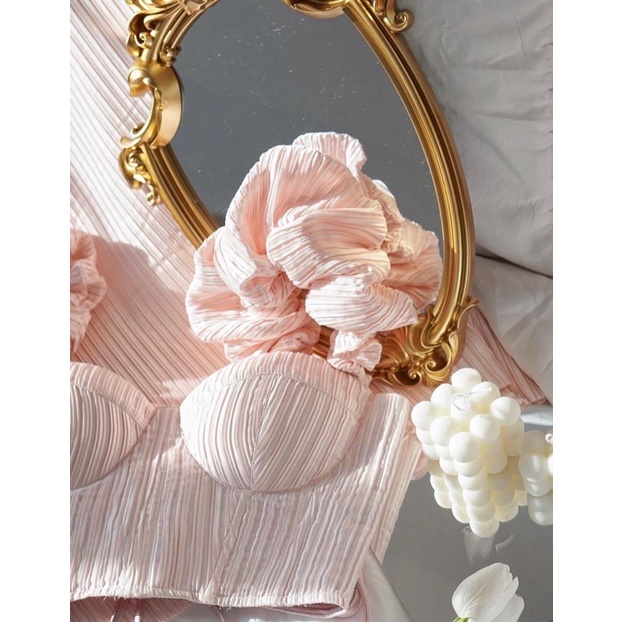 Áo corset hồng phớt Melenmeman