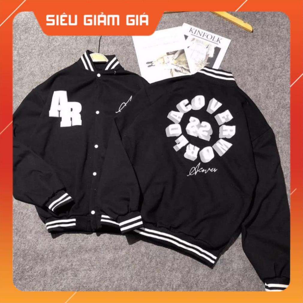 [FREE SHIP] ÁO KHOÁC NỈ NÚT BẤM BOMBER UNISEX AR SIÊU ĐẸP