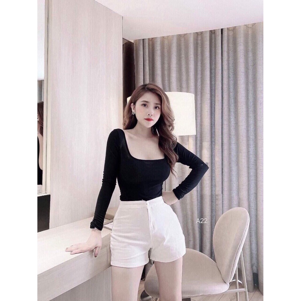 ÁO THUN TAY DÀI HỞ LƯNG FORM CROPTOP BODY TÔN DÁNG NỮ