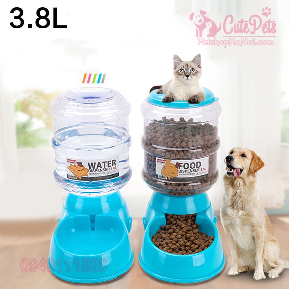 Bát ăn tự động hộp 3.8L dành cho chó mèo - CutPets Phụ kiện thú cưng Pet shop Hà Nội