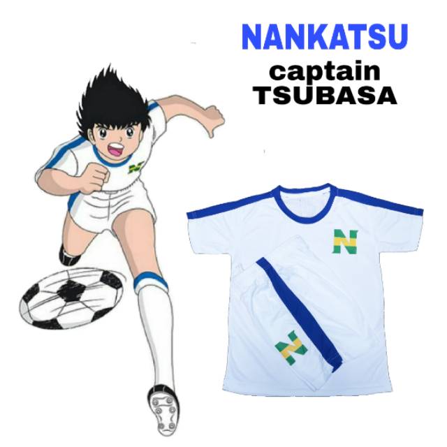 Áo Thun Thể Thao In Hình Captain Tsubasa Cá Tính Cho Bé