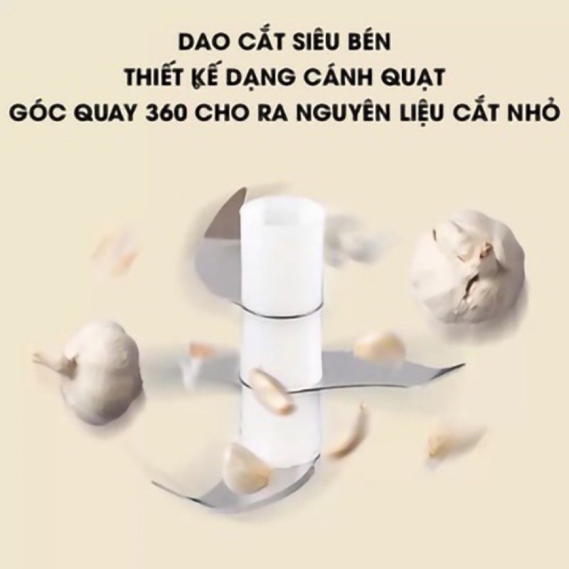 Máy Xay Mini Cầm Tay Xay Tỏi, Ớt, Rau Củ Quả, Thịt Đa Năng Sạc Pin Siêu Tiện Lợi