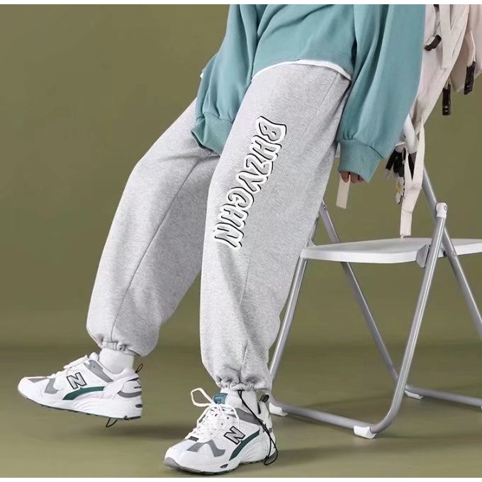 Quần jogger dáng dài in chữ BHZYCHN cỡ lớn M-5XL cho nam