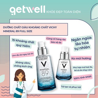 DƯỠNG CHẤT GIÀU KHOÁNG CHẤT MINERAL 89 GIÚP DA SÁNG MỊN VÀ CĂNG MƯỢT VICHY MINERAL 89 30ML 50ML