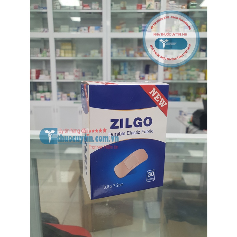 Hộp 30 Miếng Băng Cá Nhân Y Tế Cá Nhân Zilgo Hàng Chuẩn Nhà Thuốc