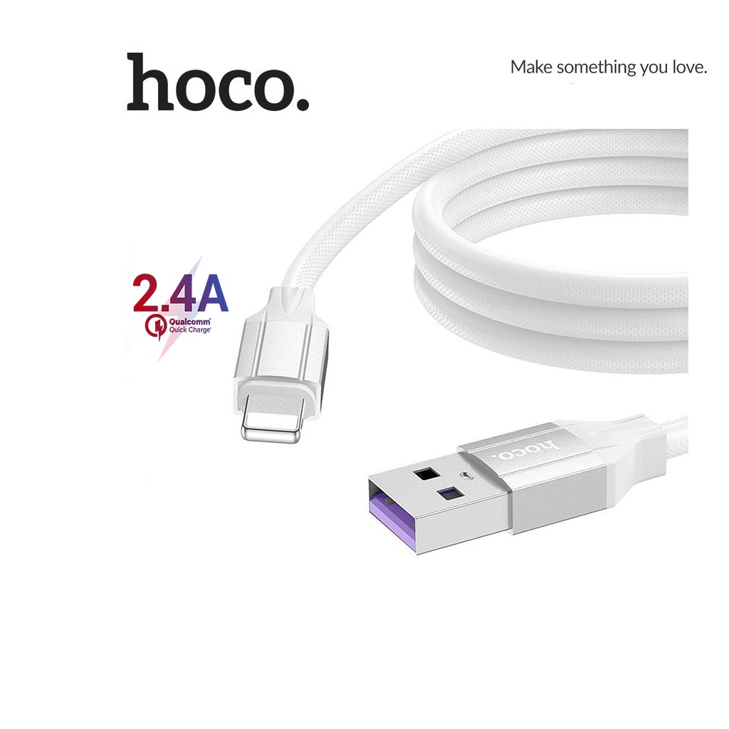 Cáp sạc 2.4A Hoco DU20 dành cho ip6/7/8/9/13promax dây TPE bện siêu bền cho iOS dài 1M
