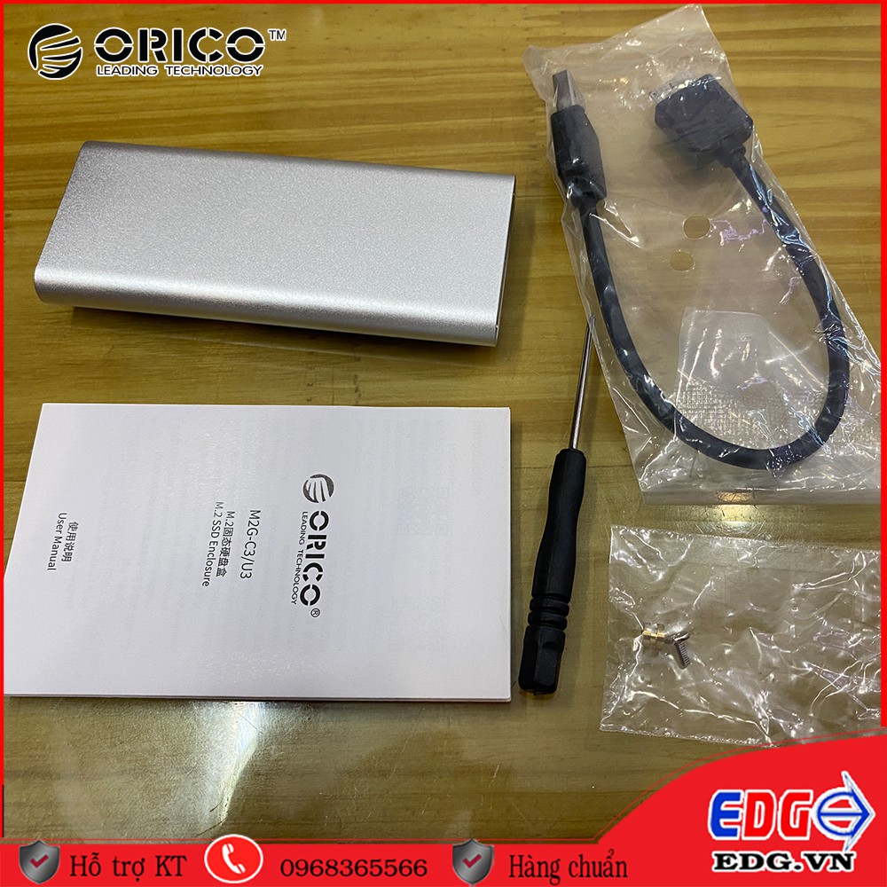 BOX Chuyển SSD M2 SATA Sang USB.3.0 Orico vỏ nhôm M2G-U3