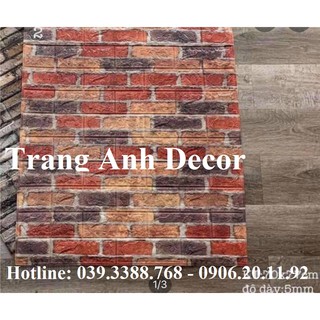 Xốp dán tường 3D giả gạch xây đỏ, có keo dán sẵn, cách âm, chống ẩm - Giá tốt nhất trên toàn quốc