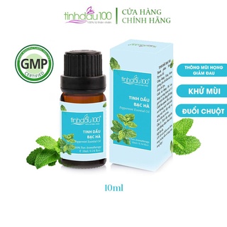 Tinh dầu bạc hà Tinh Dầu 100 nguyên chất xông phòng, thông mũi, súc thơm miệng, xua đuổi chuột, hương thơm mát 10ml