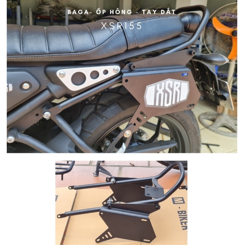 Baga XSR155 Yamaha có vị trí gắn ốp hông và túi treo hông. ốp chắn bùn, tay dăc xsr155 Chính hãng Mbiker