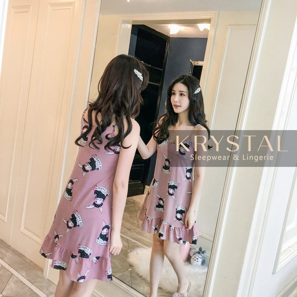 Váy ngủ cotton hoạ tiết KRYSTAL NK112