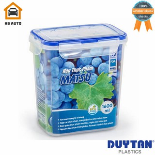 Hộp Nhựa Cao Cấp Chữ Nhật Đựng Thức Ăn  Duy Tân Matsu 1600ml (16 x 11 x 17 cm) No.435