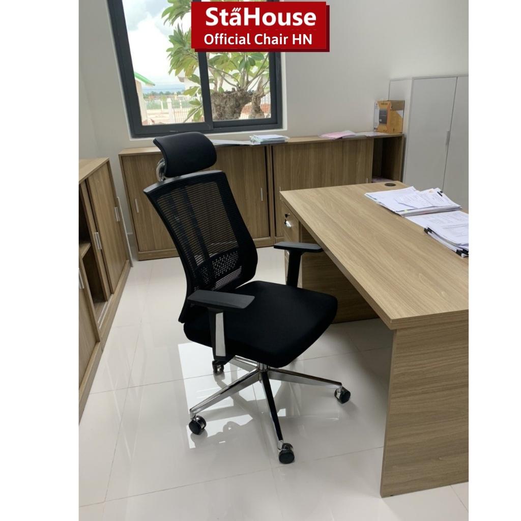 Ghế Công Thái Học Văn Phòng Ngả Lưng Thư Giãn, Nệm Bọc Mút Xốp Cao Cấp Stahouse Official Chair HN GVP J098