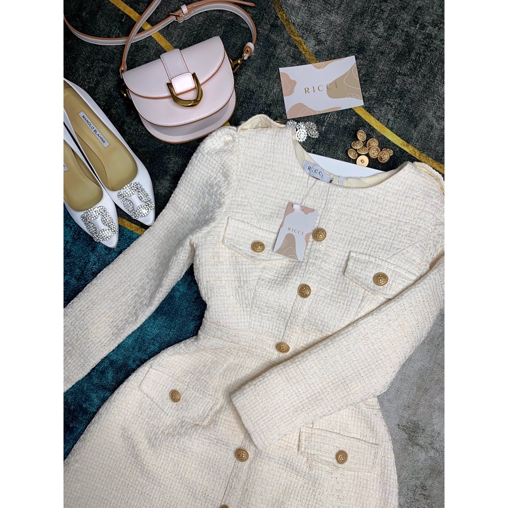 Váy Sera Tweed Dress 01 Ricci thiết kế chất liệu Tweed cao cấp mềm | RICCI OFFICIAL | BigBuy360 - bigbuy360.vn