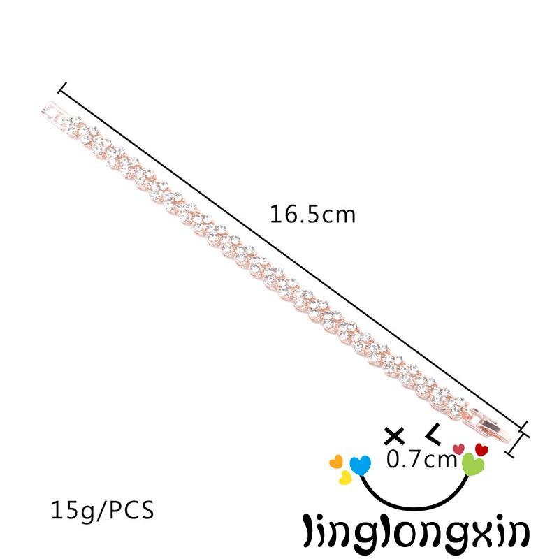 Vòng đeo tay hợp kim đính kim cương giả lấp lánh thời trang cho nữ