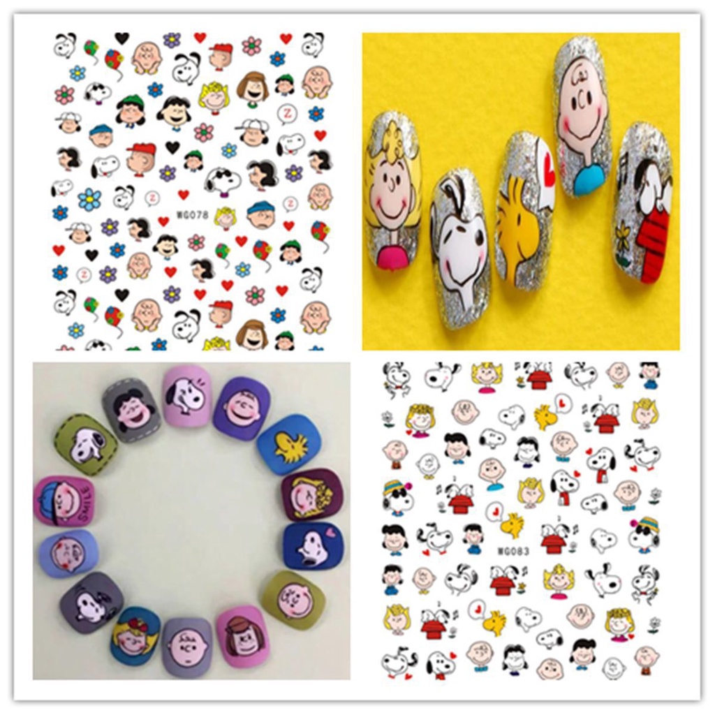 Miếng Dán Trang Trí Móng Tay Chống Thấm Nước Thiết Kế Hình Hoạt Hình Dễ Thương Dành Cho Nữ