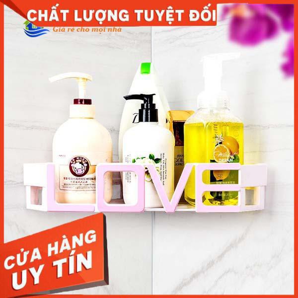 Kệ góc nhựa nhà tắm LOVE hít chân không.